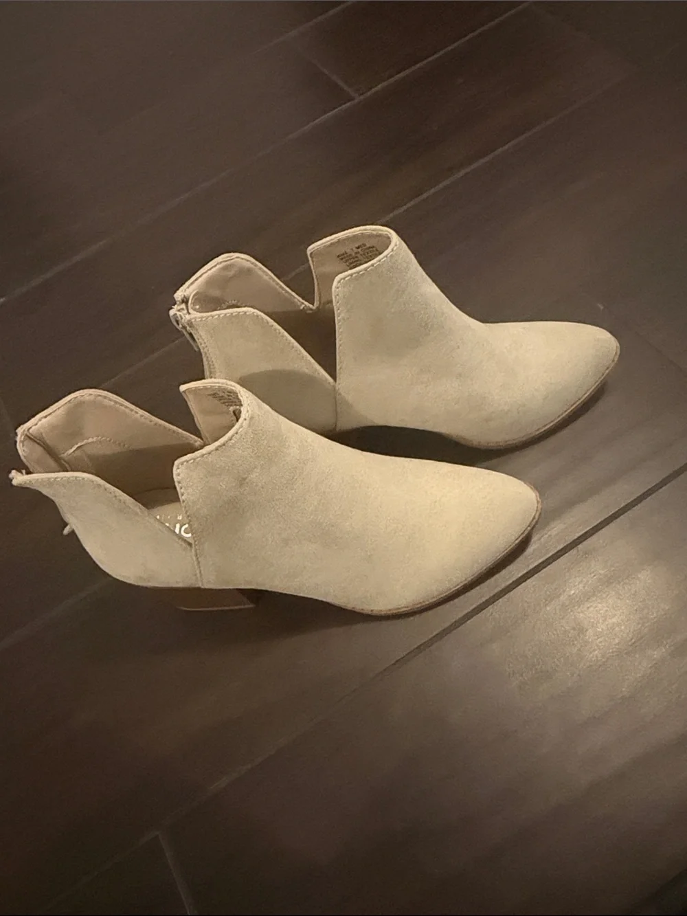 Women's Suede Ankle Booties in Light Beige